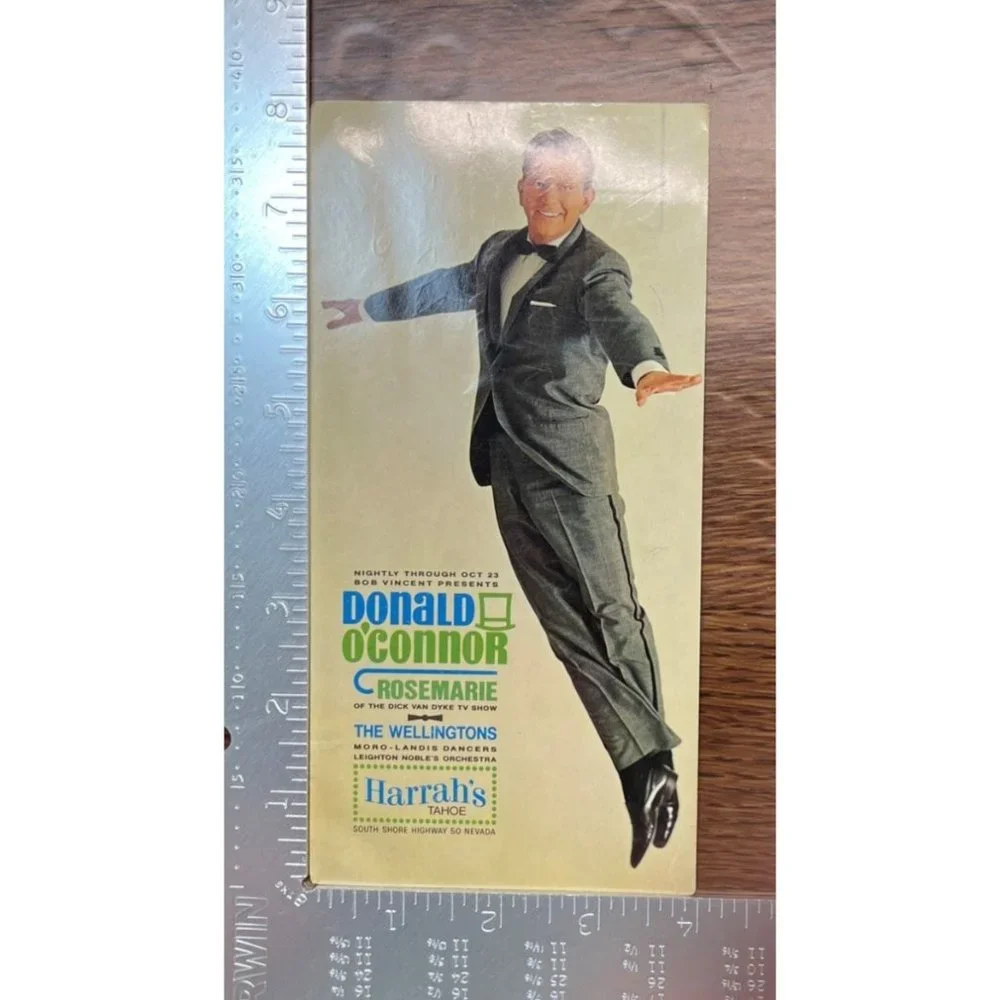 1963 Donald O'Connor Dick Van Dyke Show at Harrahs Lake Tahoe Casino Postcard